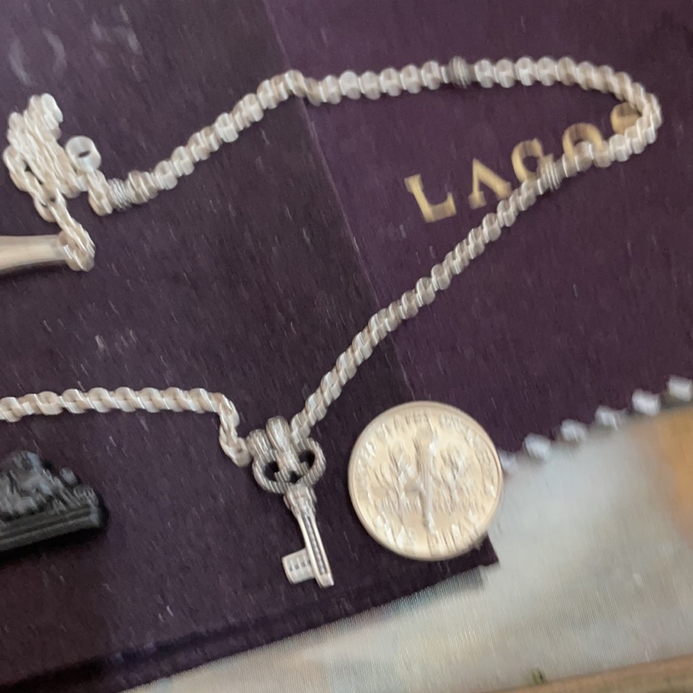 COPY - Lagos Sterling Silver diamond key pendant necklace - Picture 6 of 6